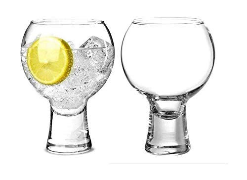 Wrenbury Gin-Gläser, Geschenk-Set, 2 Stück, ikonisches 397 ml, spanisches Copa-Ballon, Cocktail, Rotweinglas, massiver Boden, stapelbares Design, kurzer Stiel, Gin-Glas Cover
