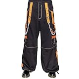 Generic Extreme Bondage Skater Black/Orange Gothic Punk Rocker Cyber Goth Steampunk Biker Tripp Pant (SMI-786, US, Waist, 38, Regular)