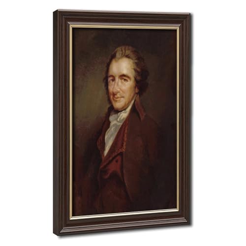 Thomas Paine impression sur toile fine art avec cadre en bois naturel
