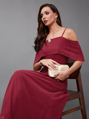 Image of Miss Chase Women's Pink Off Shoulder Midi Skater Dress