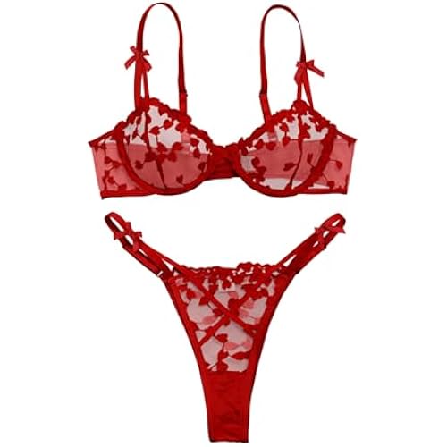 Lilosy Sexy Lingerie Set 2 Piece Women Push Up Bra and Panty 3XS-5XL