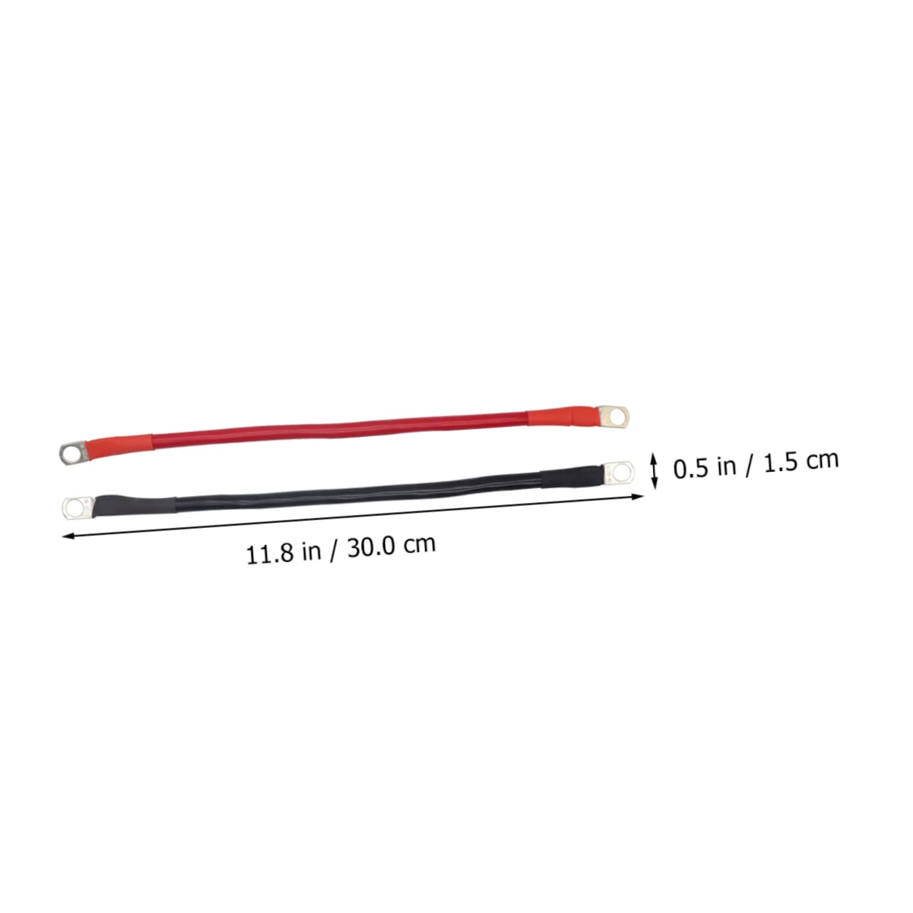 2Pcs Vehicle Battery Cable with Ring Eyelets Positive Negative Cable Superior Conductivity Temperature Resistance for Automotive Use