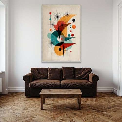 Affiche géométrique rétro colorée pour raviver les murs du salon