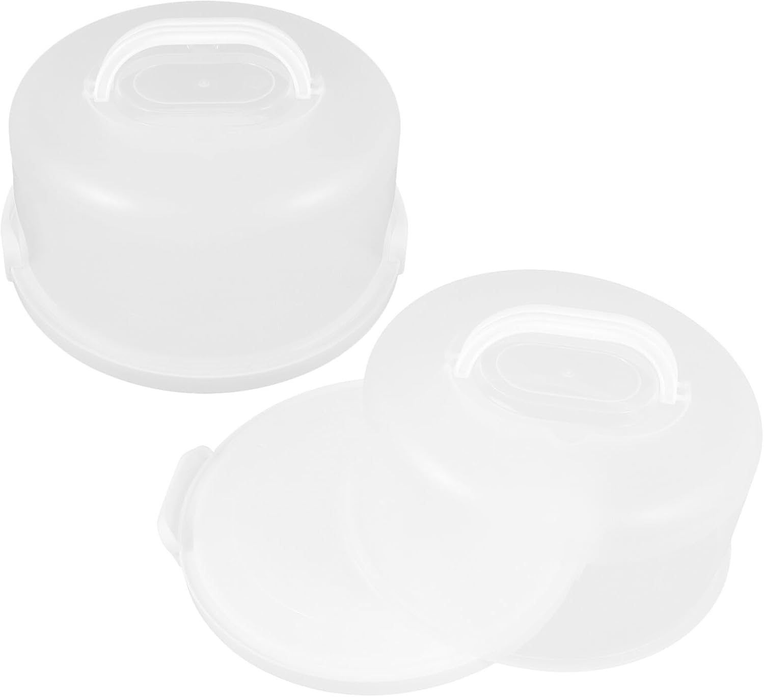 2pcs 10-inch round Reusable Cake Carrier with Handle and Lid Leakproof Plastic Cake Storage Container for Cheesecake and Pie Transport Portable Saver for Parties and Picnics