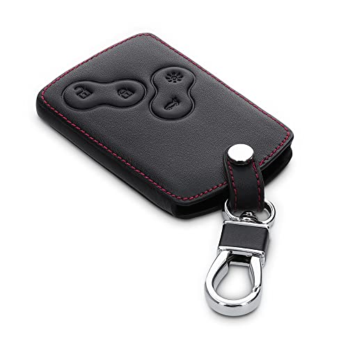 kwmobile Accessoire Clef de Voiture Compatible avec Renault 4-Bouton (Keyless Go Uniquement) - Coque de clé de Voiture en Simili Cuir - Noir – vue 5
