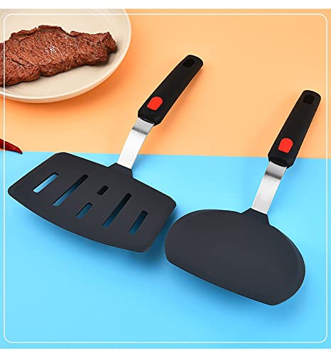 Image of Trifecta Kitchen Silicone Turner Wide Pancake Spatula Pizza Peel Kitchen Utensil Nonstick Cookware Kitchen Flipper for Cooking and Baking((Q) Pack of 1)