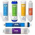 Express Water – 6 Months Alkaline Reverse Osmosis System Replacement Filter Set – 6 Filters with 50 GPD RO Membrane – 10 inch Size Water Filters