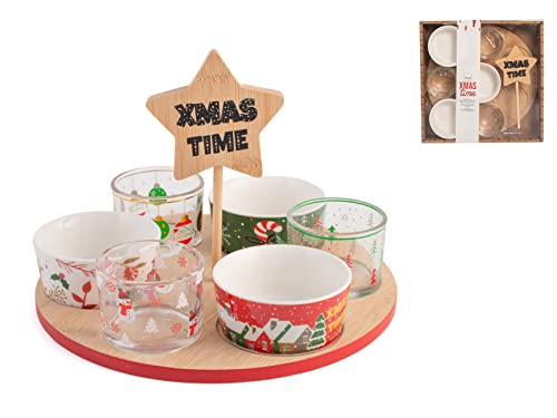 H&h Conjunto 8 pezzi natale com base em bambu