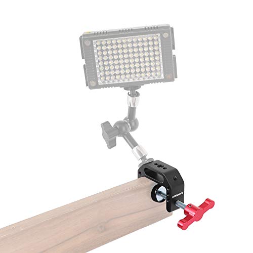 Camvate C-Clamp With 1/4 And 3/8 Thread Hole For Camera Monitor(Red T-Handle) - 1687 #TOP2