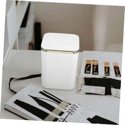 Caneca de basura mini blanca Unomor para escritorio miniatura 6