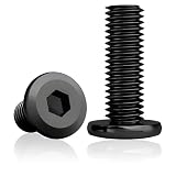 Lurendal 60 Stück Flachkopfschrauben M6x20 mm Innensechskant Edelstahl, Schrauben Schwarz M6 Edelstahl A2 V2A, Linsenkopfschrauben Innensechskant mit Vollgewinde, Möbelschrauben für Industriemaschinen