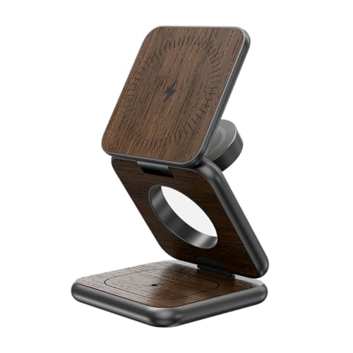 Station de Charge sans Fil Finition Grain de Bois KU XIU X40 en Design Premium Pliable