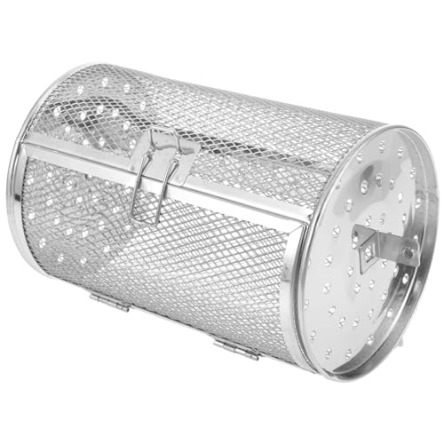 KESYOO Stainless Steel Rotisserie Oven Basket Versatile Bbq Grill Cage for Meat Vegetables Nuts Durable Convenient Design with Unique Door for Air Fryers Ovens
