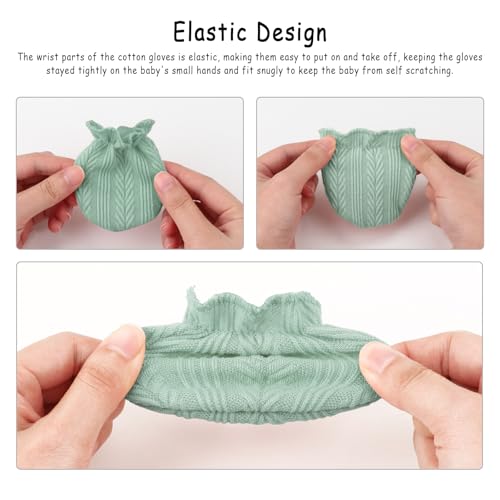 Image of AQOKKA Baby Swaddle Blankets with Bow Hat Mittens Set Wheat-Pattern Infant Receiving Blankets Swaddles for Newborns Unisex Toddler Swaddle Wrap Sets for Baby Girls Boys Nursery Warm Shower Gift
