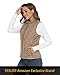 YESLIFE 2024 Khaki Women's Outwear Quilted Vest With One Inside Pocket, Stand Collar Lightweight Padded Gilet for Women L