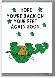 HOPE YOU'RE BACK ON YOUR FEET AGAIN SOON.Get well card - Funny get well soon card G3