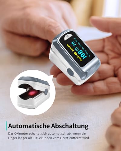 HealthTree Blutsauerstoffsättigungsmonitor und Herzfrequenzmesser für Apple und Android, mit...