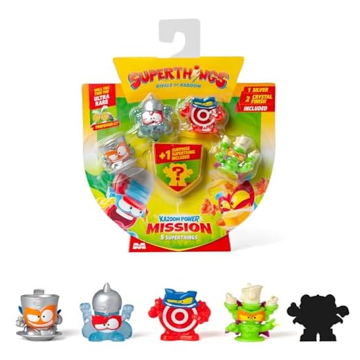 SUPERTHINGS KAZOOM Power Mission – Pack de 5. Contiene 5 SuperThings (Incluye 1 Figura Sorpresa y 1 SuperLíder Plateado). Pack 1 de 6