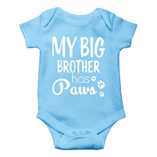 Image of AW Fashions My Big Brother Has Paws Baby Bodysuit Funny Newborn Outfit Cut Boy Girl Infant Clothes Romper