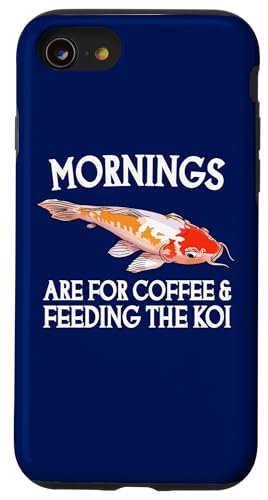 朝はコーヒーと鯉の餌やりに スマホケース iPhone SE (2020) / 7 / 8 用