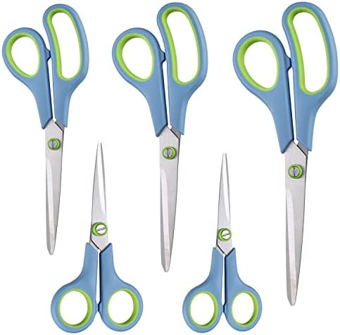 Scissors All Purpose,Scissors Set of 5,Multipurpose Sharp Scissors Different Sizes,Soft Comfort-Grip Handles Scissors,Craft Scissor for Office and Home