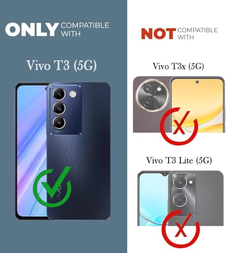 Image of Jkobi Lifetime Anti-Yellow Clear Back Cover Case for Vivo T3 5G (Sleek Hard Crystal | Shockproof and Camera Protection)