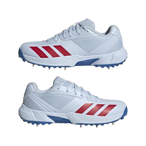 Image of adidas 22YDS Spike Cricket Shoes | Professional Metal Spike Cricket Footwear | Lightweight Grip & Stability | FTWWHT /AUON /LUTA