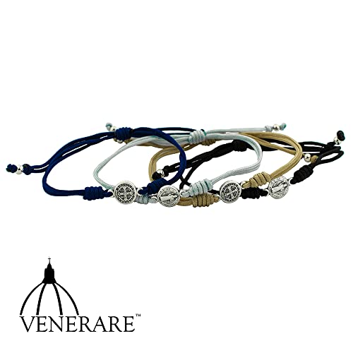 Adjustable Saint Benedict Medal Bracelet | Durable Tan Cord | Patron Saint of Students | Great Catholic Gift for First Communion, Confirmation, and Graduation3