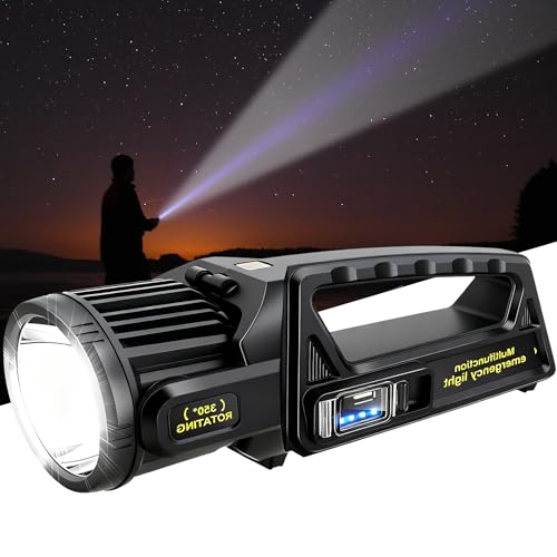 LETOUR LED Handscheinwerfer, Taschenlampe 450000LM Ultra-Long Standby Hochleistungs Campinglaterne 9 Modi Superheller Suchscheinwerfer