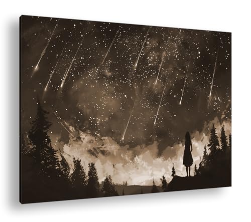 Cadre en bois véritable avec impression d'étoiles filantes deyoli 100x70