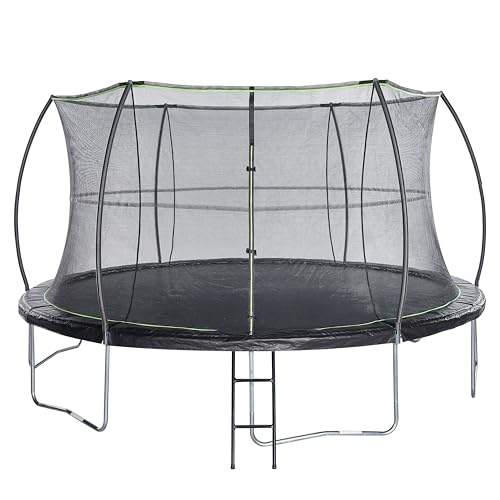 JumpKing 14ft Round Trampoline with Protective Enclosure and Powder-Coated Ladder