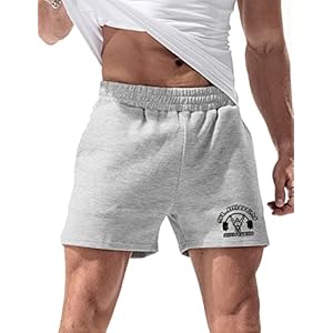 Homme Shorts de Sport athlétisme Bodybuilding Shorts Poche 5“ Coton