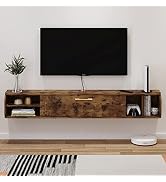 Étagère TV Flottante - Meuble TV Mural - Meuble TV Suspendu, Support TV Mural Flottant 120/160cm, Support TV Mural En Bois Massif, Console Multimédia, Meuble TV Pour Center De Divertissement(Weiß,L160