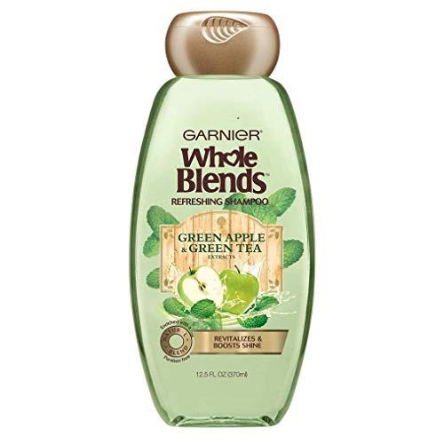 Garnier Whole Blends Shampoo Green Apple/Green Tea 12.5 Ounce (370ml) (3 Pack)