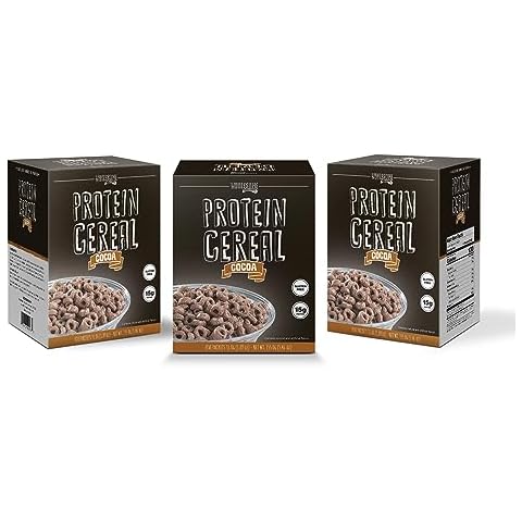 3 Pack Protein Cereal, Low Carb Cereal, High Protein Cereal, 15g Protein, 5g Net Carbs, High Performance Cereal, Macro-Controlled Packages (Cocoa) Cover