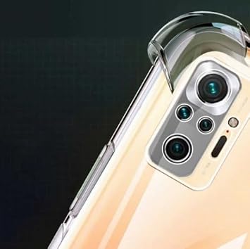 Ehr. Xiaomi Redmi Note 10 Pro/Note 10 Pro Max Compatible Anti-Shock Yellowing Airbag Protected Ultra Slim TPU Transparent Silicone Case (Transparent, Xiaomi Redmi Note 10 Pro/Note 10 Pro Max)