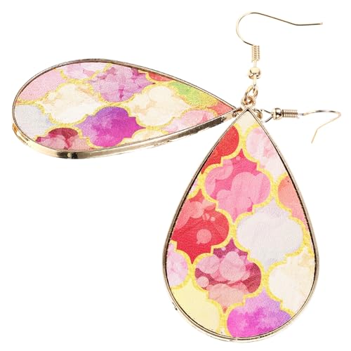 Healvian 1 Par colgante de lágrima pequeño Pendientes para mujeres bonitos pendientes fiesta oro cuelga pendientes aretes de mujer Pendientes delicados pendientes de gancho cuero