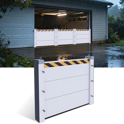 Flood Barriers for Garage Door & Home Entry, Heavy Flood Protection Barrier, Quick Installation, Reusable, Stackable, Aluminum Flooding Panels Blocks Can block water levels up to 4ft (H 31.5