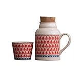 Small Mug with Lid Ceramic Stew Tea Cup Set Chinese Bottle Home Office Handle (Distant mountains)