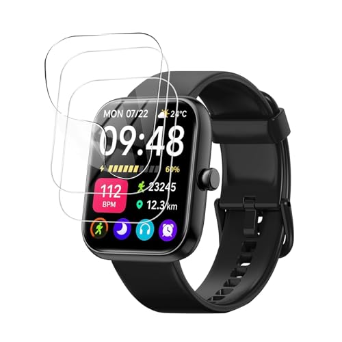 For SAIKATI �X�}�[�g�E�H�b�` 1.83�C���` �t�B���� �ی�t�B���� ���������x �C�菝�h�~ TPU�f�ޏ_�炩�� ��U�h�~ 3D�ی� ������ɋ��� �w��h�~ smart watch �t���ی�t�B�����y3������z