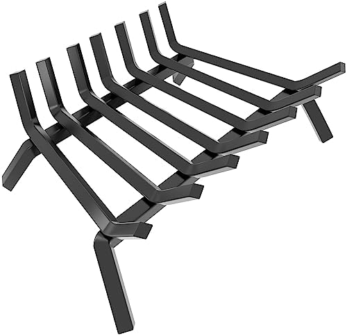 Amagabeli Garden Home Black Wrought Iron Fireplace Log Grate 30 inch Wide Heavy Duty Solid Steel Indoor Chimney Hearth 3/4" Bar For Outdoor Kindling Tools Pit Wood Stove Firewood Burning Rack Holder