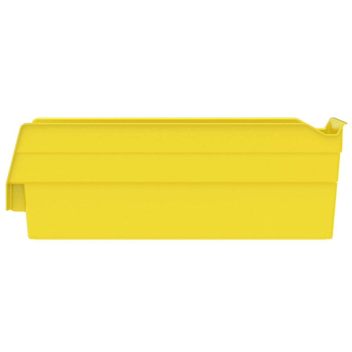 Akro-Mils 30120 Plastic Shelf Bins, Heavy Duty Storage Bins for Garage, Closet, and Drawer Organization, 12-Inch x 4-Inch x 4-Inch, Yellow, 24-Pack