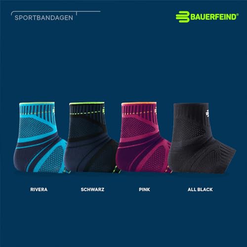 Bauerfeind Fußbandage fürs Sprunggelenk „Ankle Support Dynamic“, Unisex, 1 Fußgelenkbandage für Sport wie Joggen, Fußball oder Fitness, Sprunggelenkbandage für Sensomotorik, Rivera, L