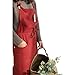 Uheim Hochwertige Schürze aus Leinen, Einheitsgröße, verstellbare Küchenschürze mit großer Tasche, 9 Farben für Damen und Herren, Kittel für Frauen, japanischer Koch-Stil, Schürze für Köche (rot)