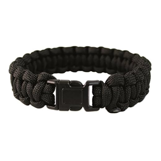 Mil-Tec Paracord Bracelet 22mm Noir, M, Polyester, sans_pierre