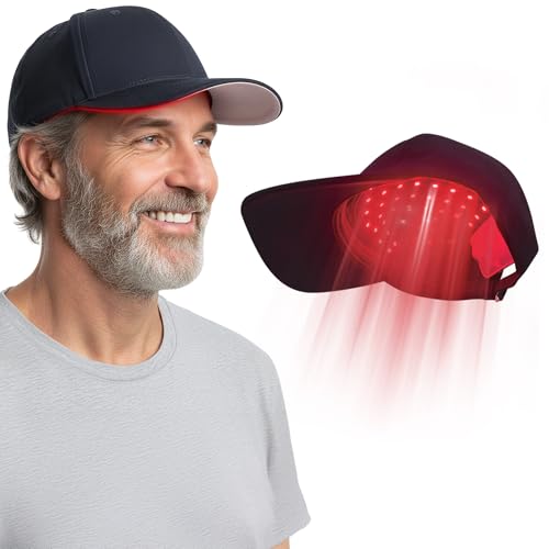 Cordless Red Light Therapy Hat/Cap for Hair & Scalp – Portable LED Hat with 4 Modes (Red, Blue, IR, Combo), Lightweight Irradiation Device for Men & Women at Home or Travel