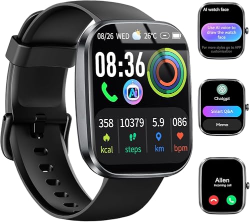 Uaue AI Smartwatch Uomo Donna, 2025 Nuova Fitness Tracker Orologio