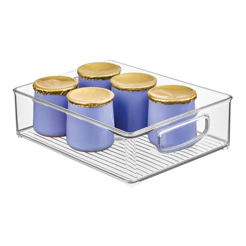 iDesign Stackable Pantry Bin for Kitchen Cabinets, Fridge, or Freezer Storage, Clear, Made in USA by iDesign - Used condition - US$10.35