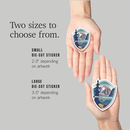 Lantern Press LANT-97881-DSLG Die Cut Sticker Rocky Mountain National Park, Colorado, Moose And Lake, Lithograph thumb #5