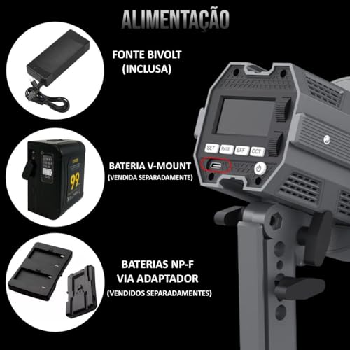 Iluminador Led Colbor 80w 5600k Branco Frio Cl60m Ultracompacto + Bolsa